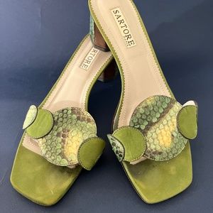 Sartore Green PHYTON Leather Women Sandals Size US 7/ EU37
